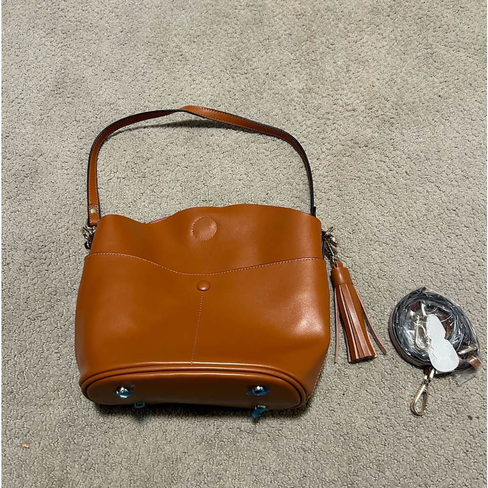 S-ZONE Leather Shoulder Bag